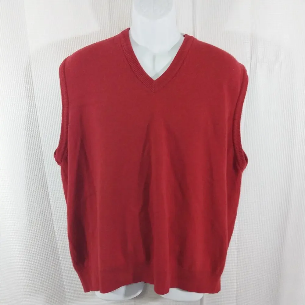MACKINNON OF SCOTLAND! 100% FINE NEW WOOL RED DELICIOUS SWEATER VEST! SZ XXL
